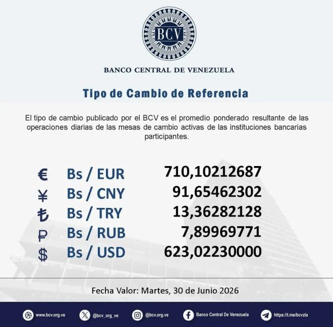 Imagen de la noticia: Dólar y euro BCV para hoy martes 30 de junio: así cierra el mes las divisas extranjeras